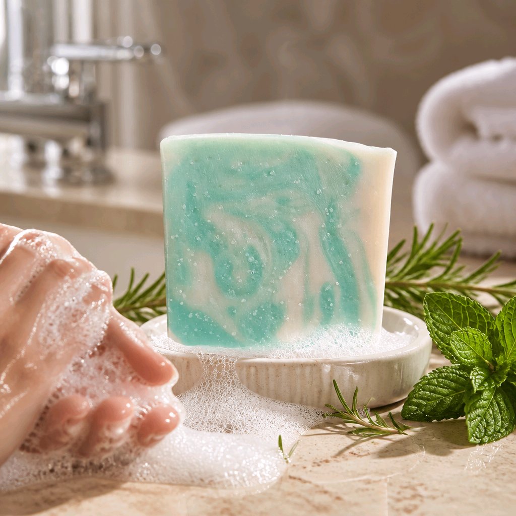 Rosemary Mint Cream Artisan Soap Bar
